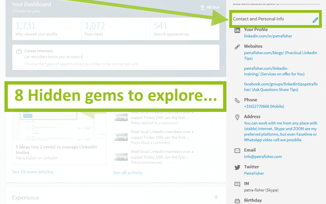 8 Hidden gems on your LinkedIn Profile: explore contact!